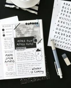 6pcs Doodle Alphabet Sticker Set