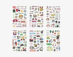 6pcs Doodle Point Removable Sticker Set