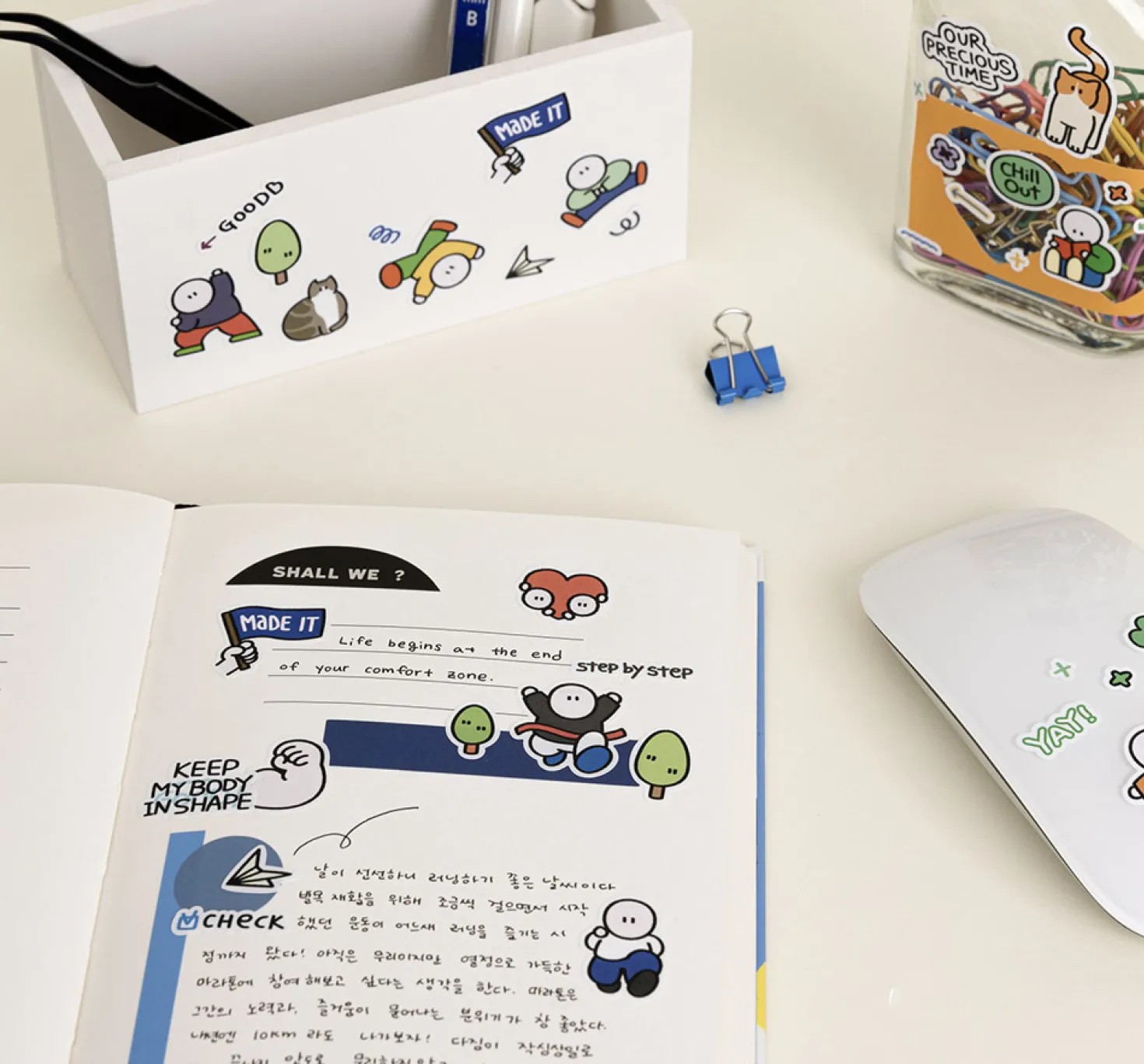 6pcs Drawing Point Removable Sticker Set
