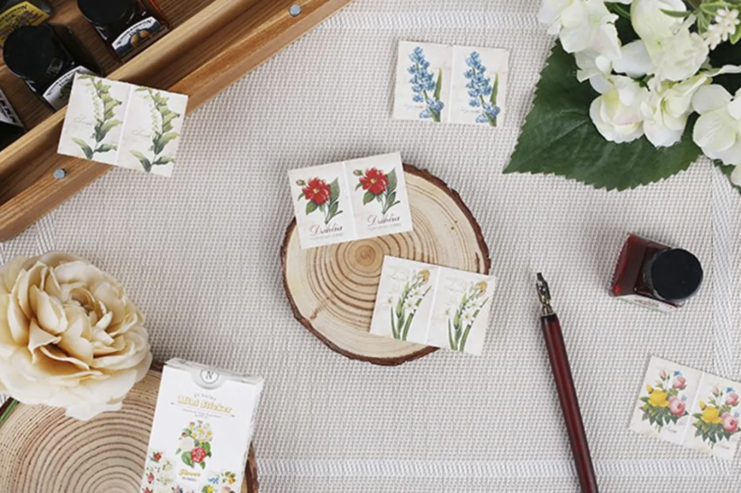 96pcs Flower Label Sticker Set