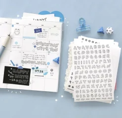 6pcs Fluffy Alphabet Sticker Set