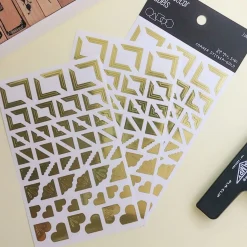 3pcs Gold Foil Corner Sticker Set