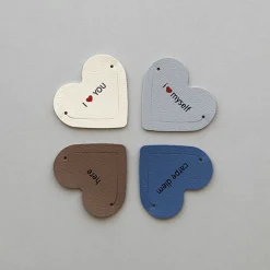 4pcs Heart Vegan Leather Bookmark Set