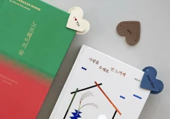 4pcs Heart Vegan Leather Bookmark Set