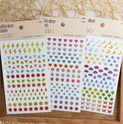 3pcs Hologram Shapes Sticker Set