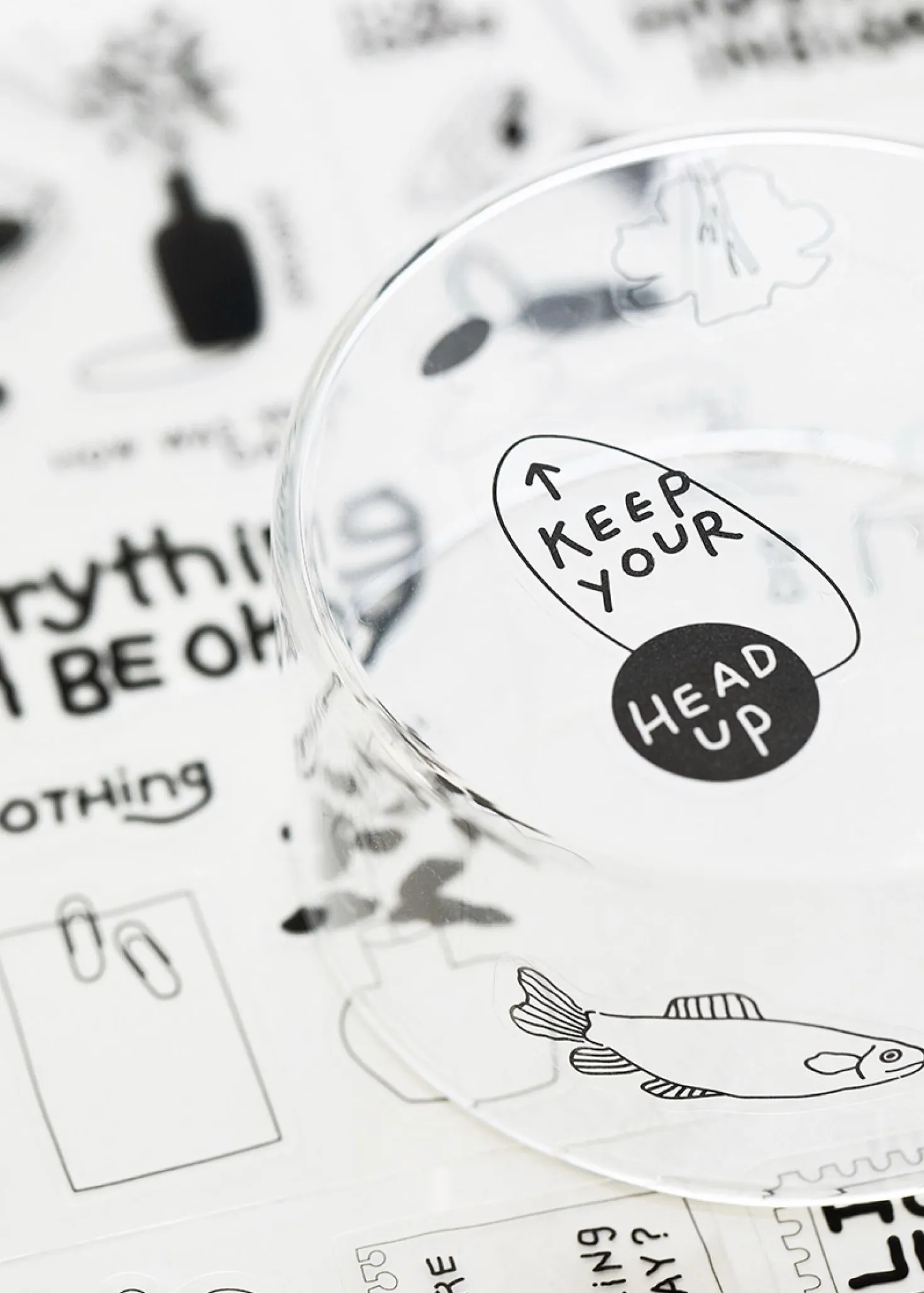 6pcs Life & Pieces Clear Sticker Set