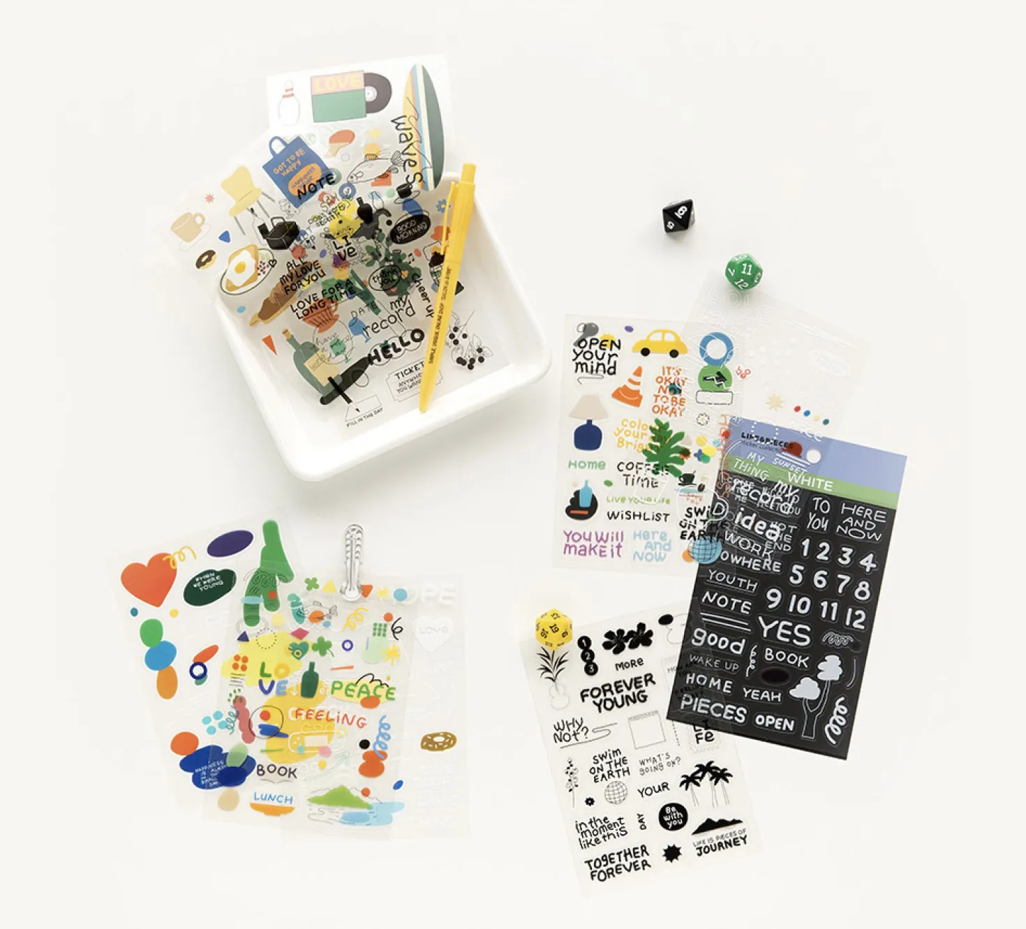 6pcs Life & Pieces Clear Sticker Set
