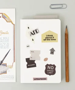 6pcs Life & Pieces Vintage Label Sticker Set