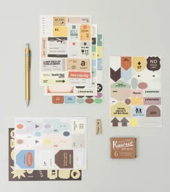 6pcs Life & Pieces Vintage Label Sticker Set
