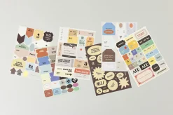 6pcs Life & Pieces Vintage Label Sticker Set