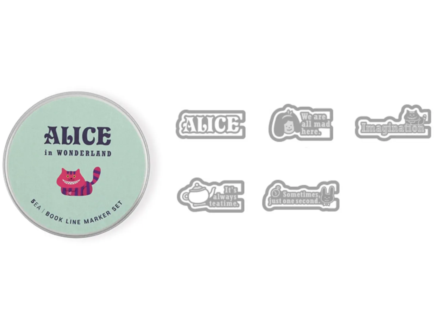 5pcs Literature Tin Bookmark Set