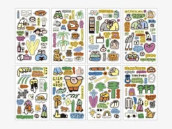 8pcs Little Things Drawing Removable Sticker Set