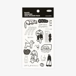8pcs Little Things Drawing Removable Sticker Set