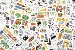 8pcs Little Things Drawing Removable Sticker Set