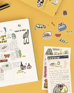 8pcs Little Things Drawing Removable Sticker Set