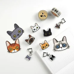 10pcs Mini Cat Face Card Set