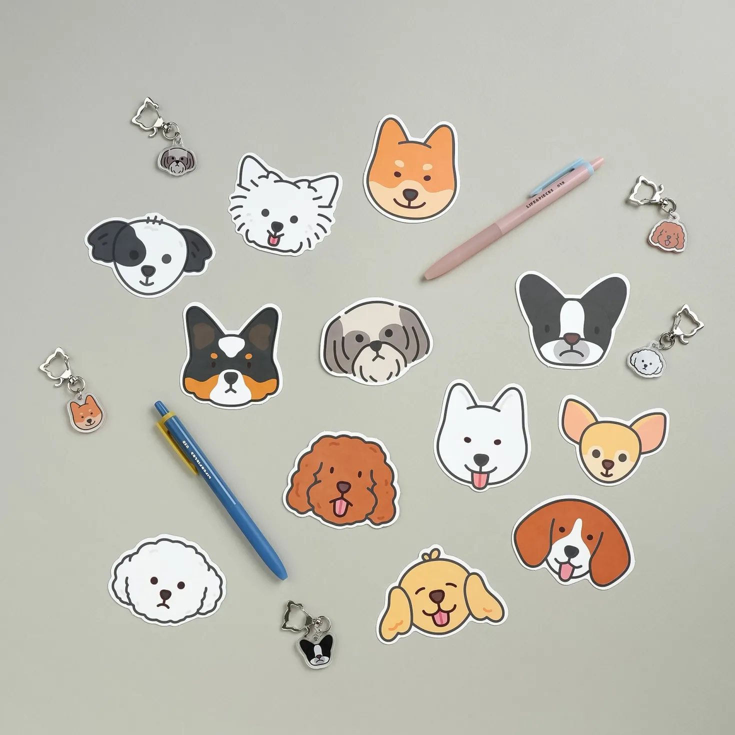 10pcs Mini Dog Face Card Set