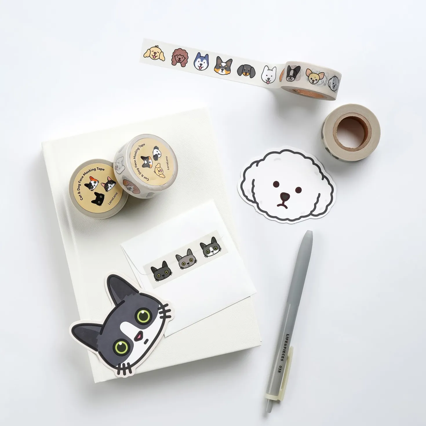 10pcs Mini Dog Face Card Set