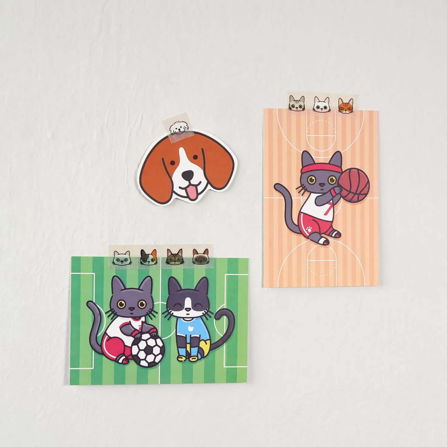 10pcs Mini Dog Face Card Set