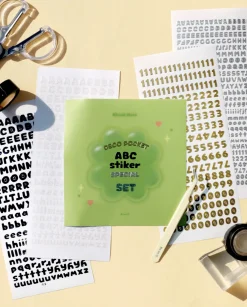 4pcs Number&Alphabet Sticker Set
