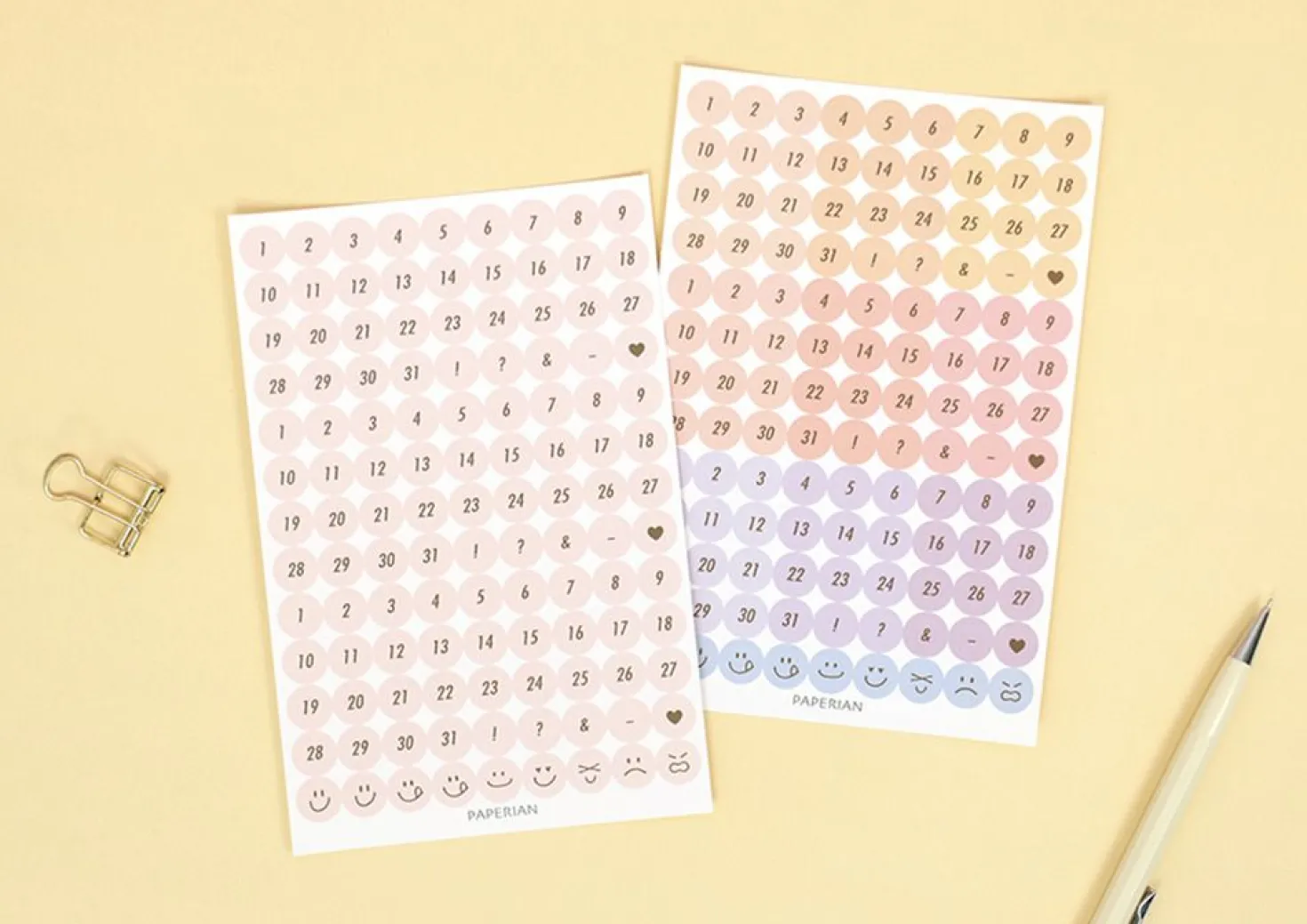 8pcs Paperian Removable Deco Sticker Set