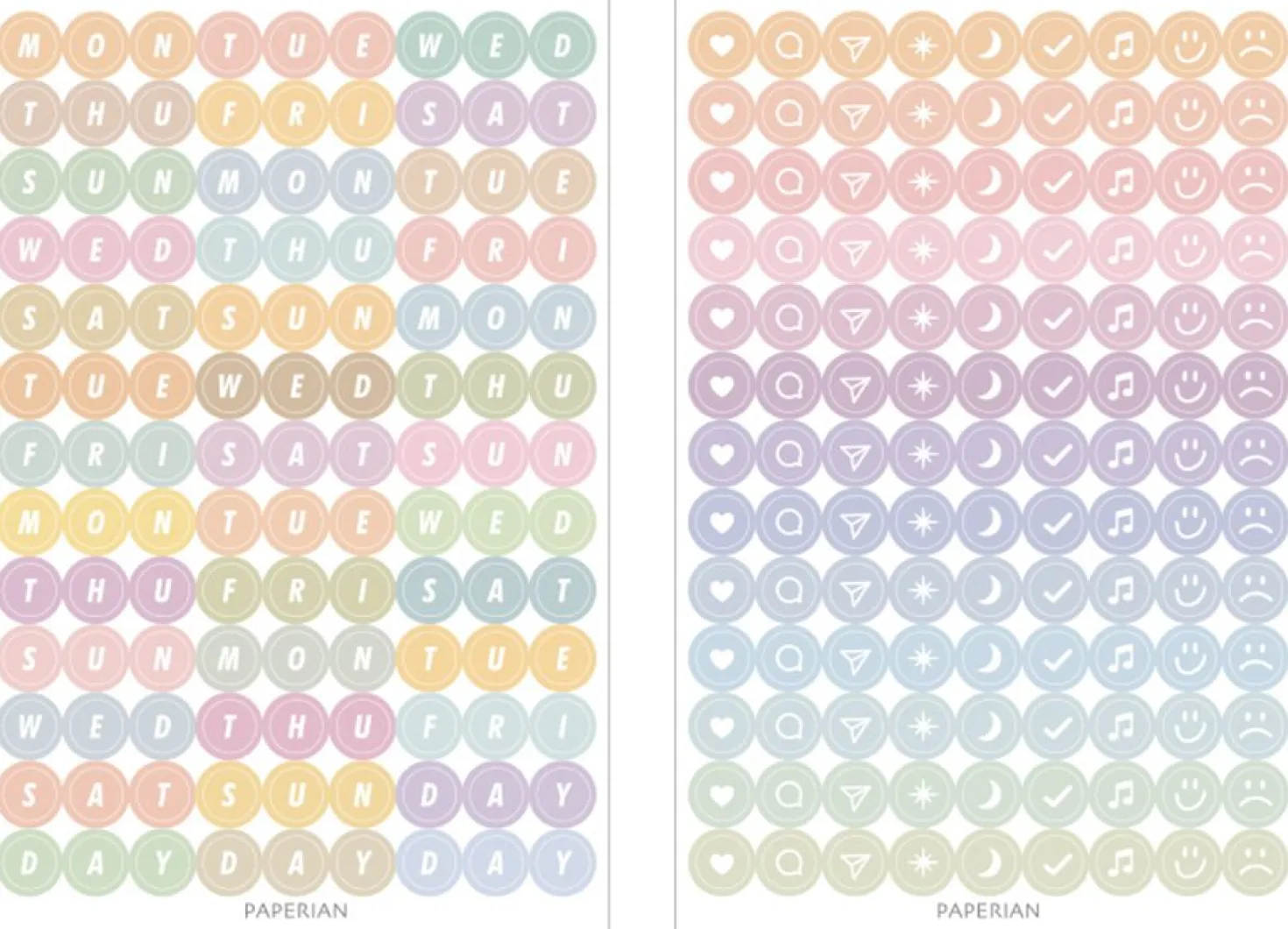 8pcs Paperian Removable Deco Sticker Set