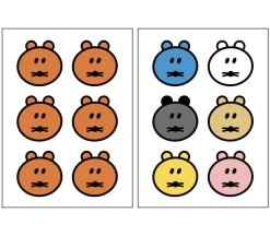 2pcs Point Smile Removable Sticker Set