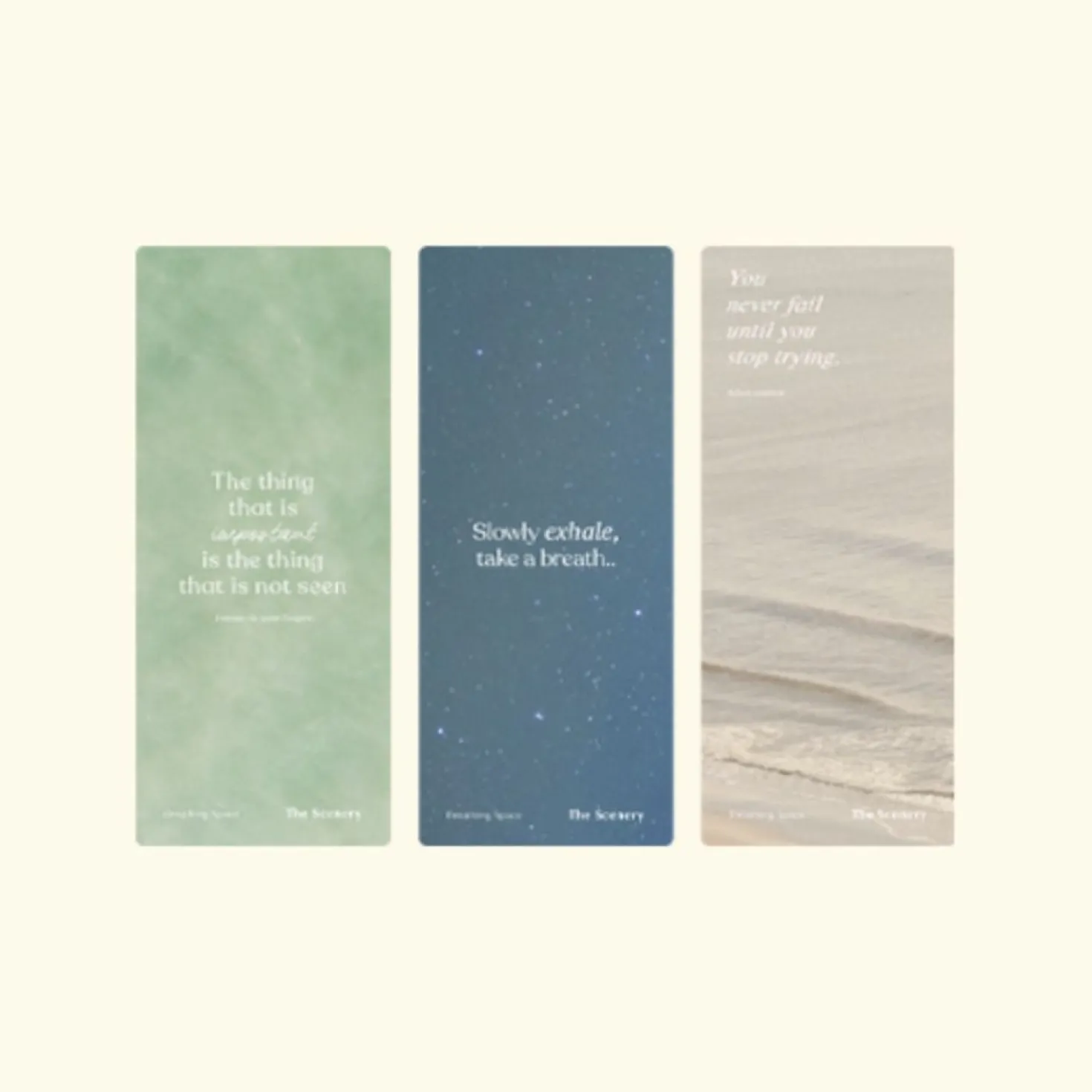 3pcs Scenery Translucent Bookmark Set