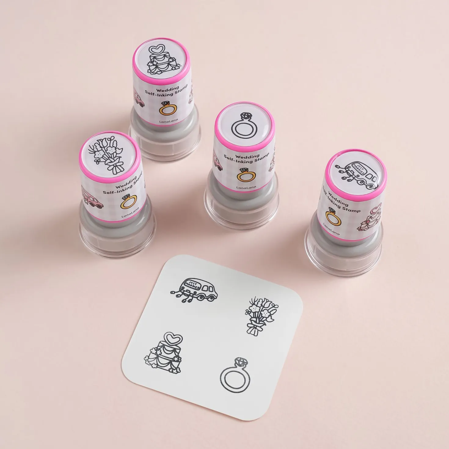 4pcs Self-inking Stamp Set