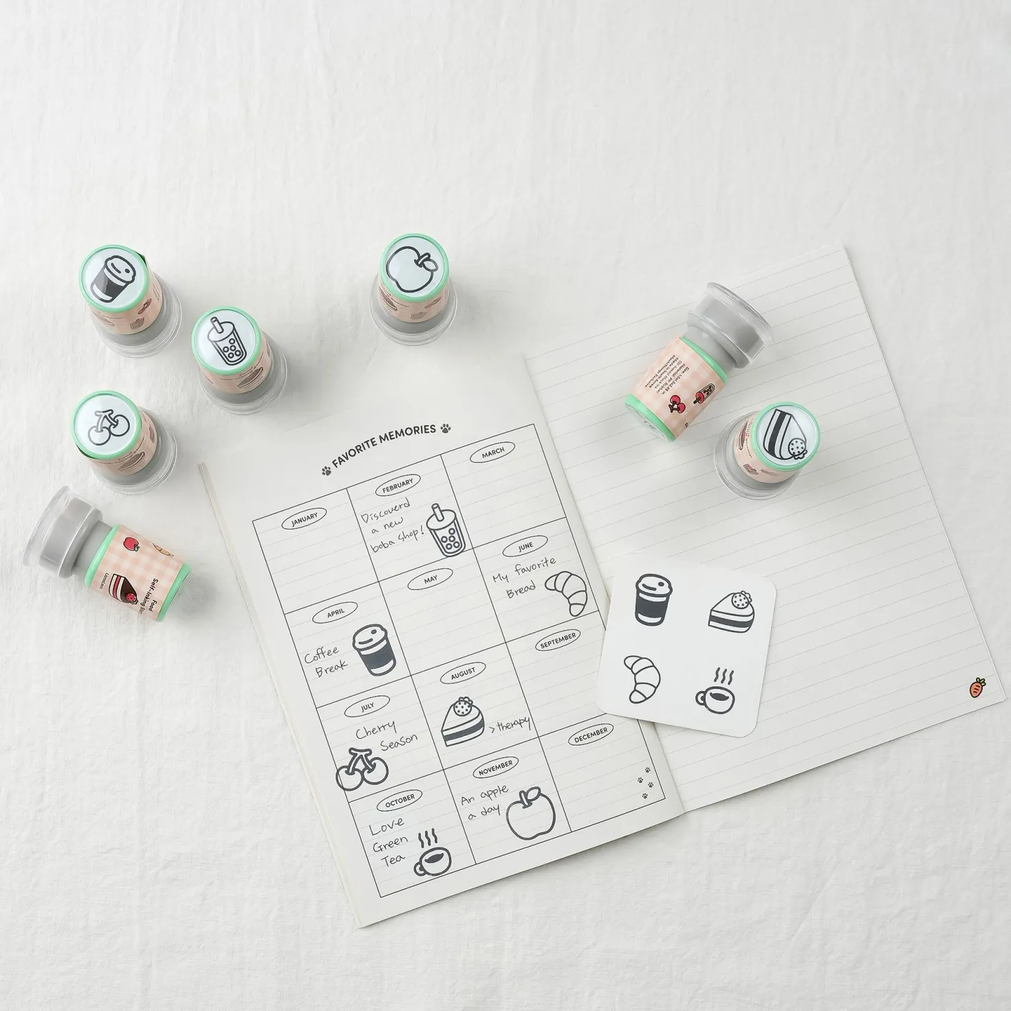 4pcs Self-inking Stamp Set