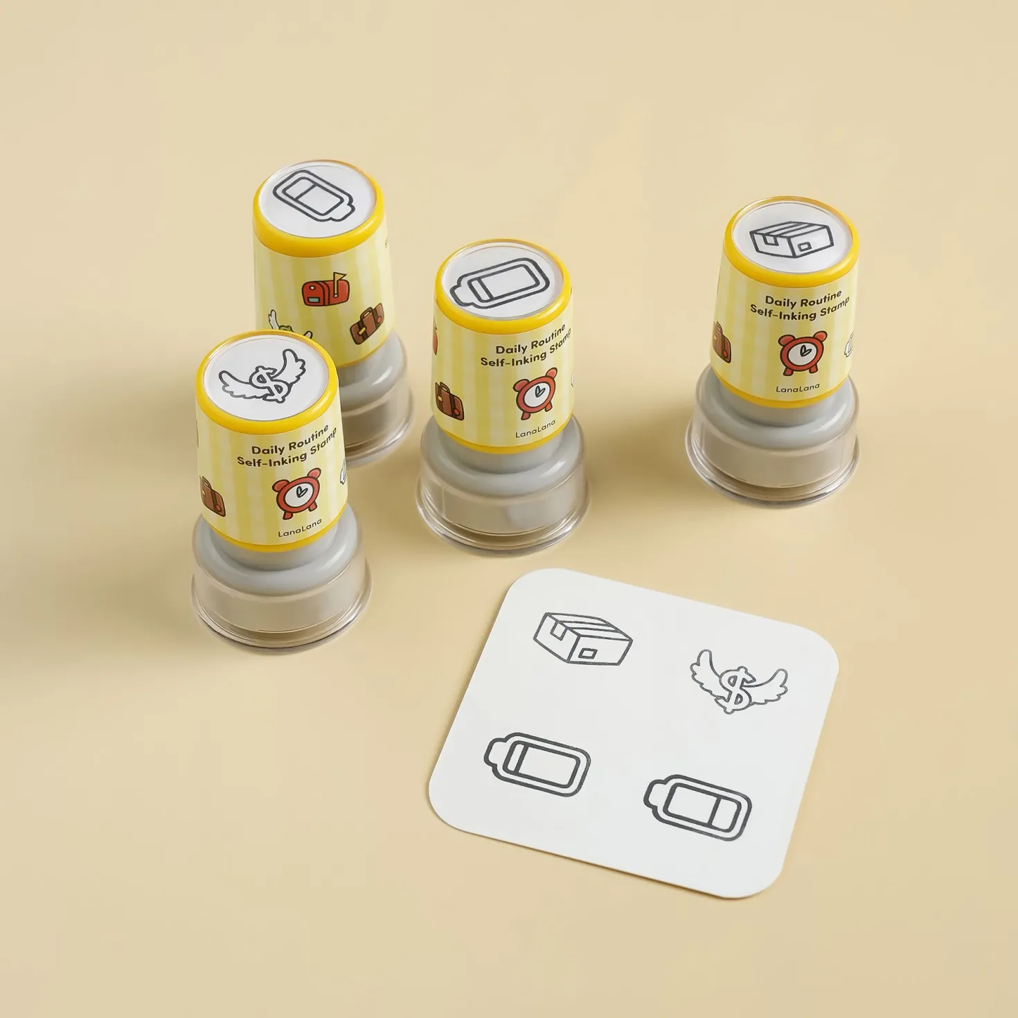 4pcs Self-inking Stamp Set