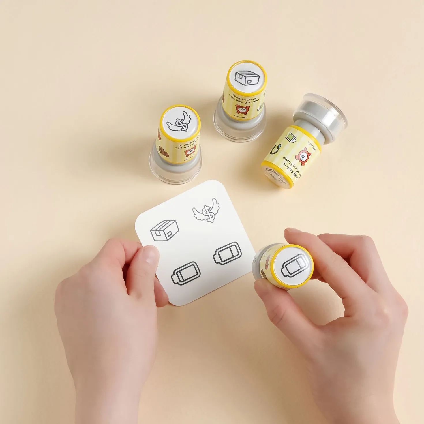 4pcs Self-inking Stamp Set