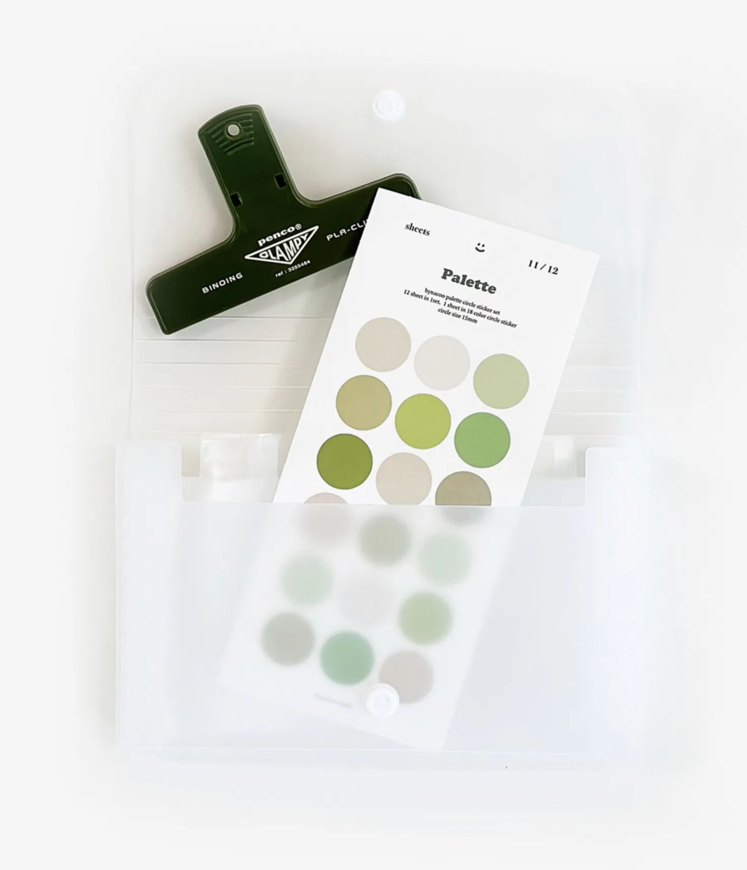 12pcs Simple Palette Round Sticker Set