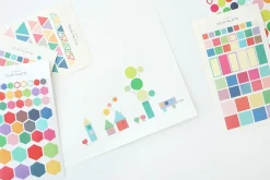 2pcs Solid Color Palette Sticker Set