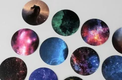 48pcs Space Round Deco Sticker Set