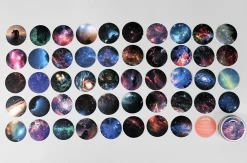 48pcs Space Round Deco Sticker Set