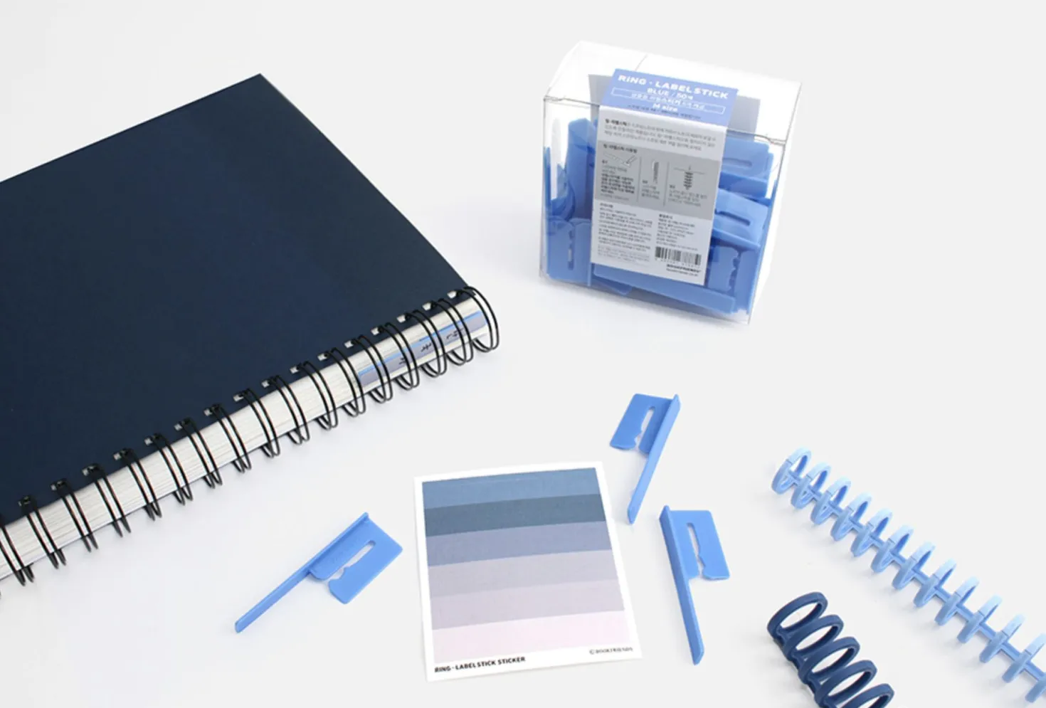 50pcs Spiral Ring Label Clip Set