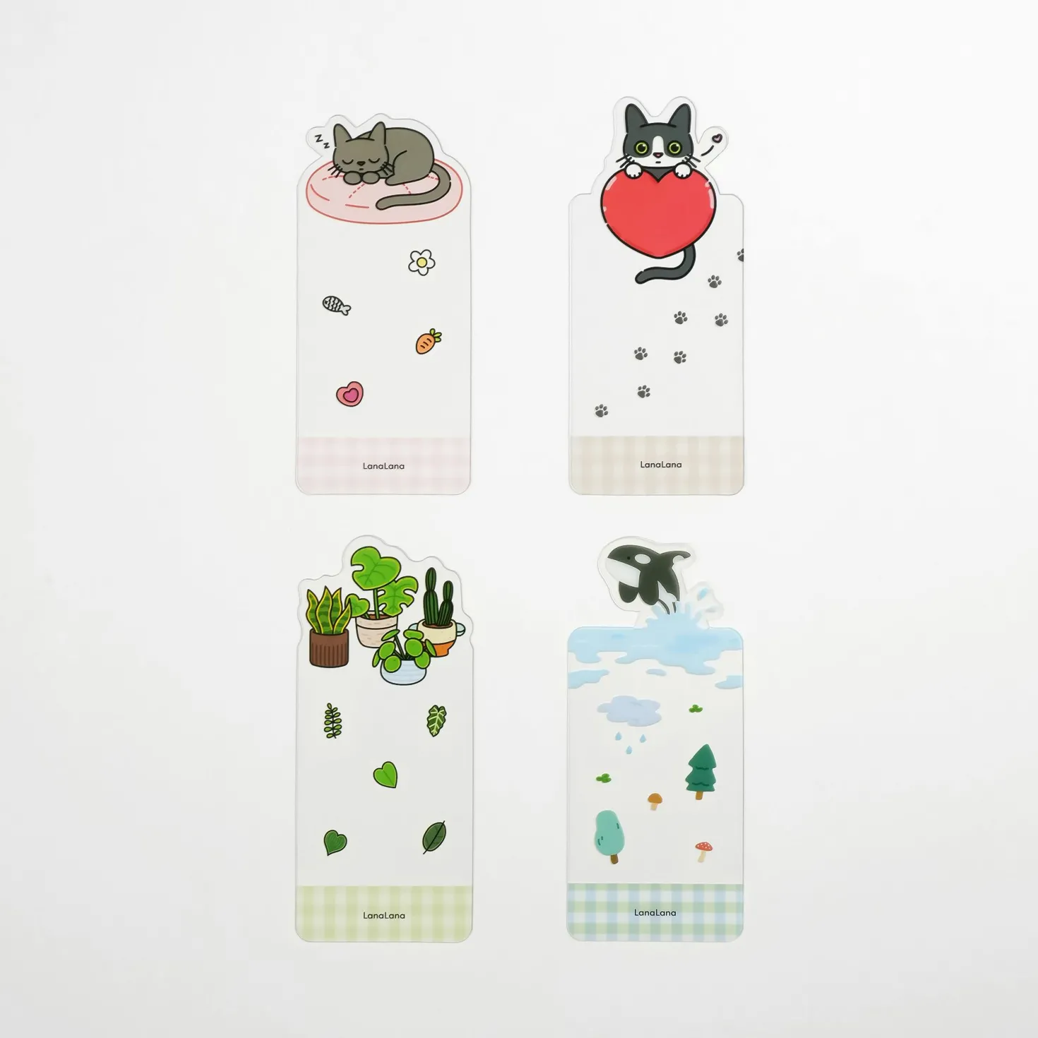 2pcs Themed Transparent Bookmark Set