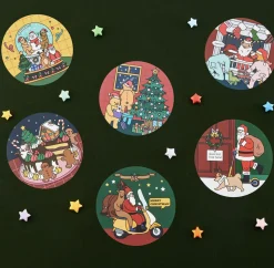 6pcs XL Christmas Removable Sticker Set