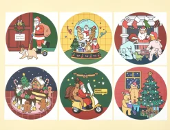 6pcs XL Christmas Removable Sticker Set