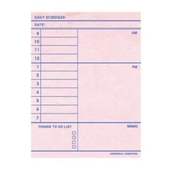 Pink Daily Schedule Notepad