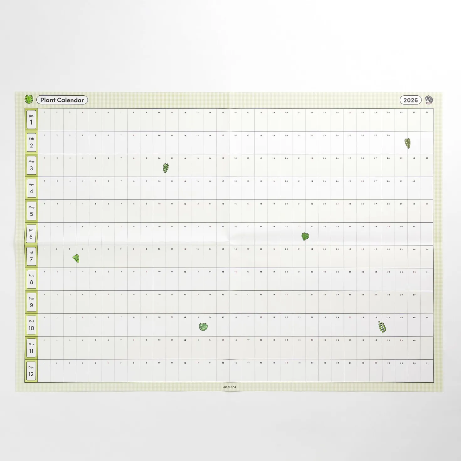 2026 Plant Yearly Calendar Poster