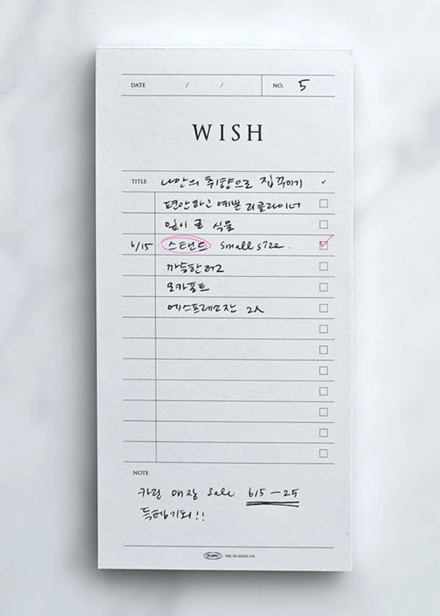 Pop-up Standing Schedule Memo Pad