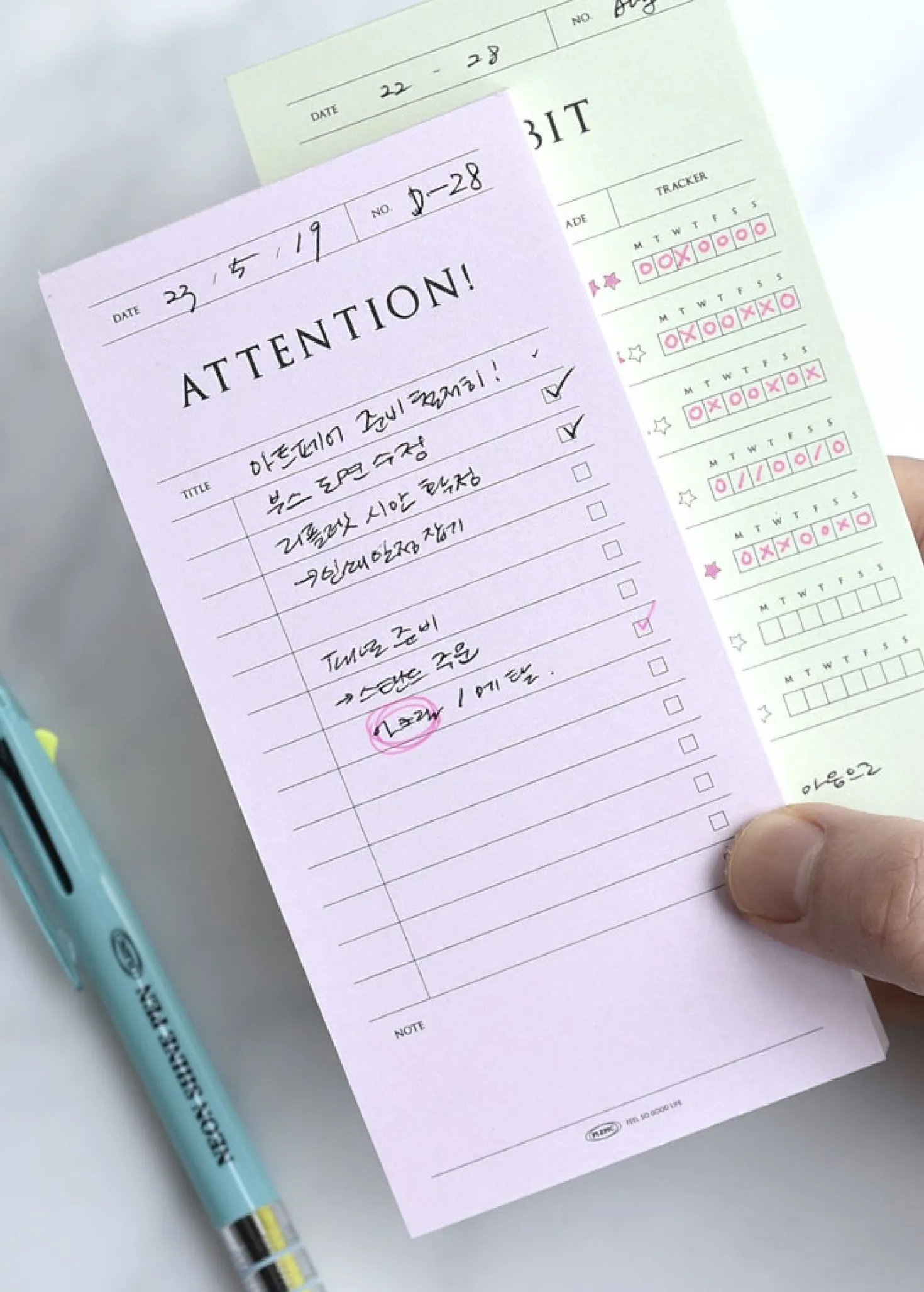 Pop-up Standing Schedule Memo Pad
