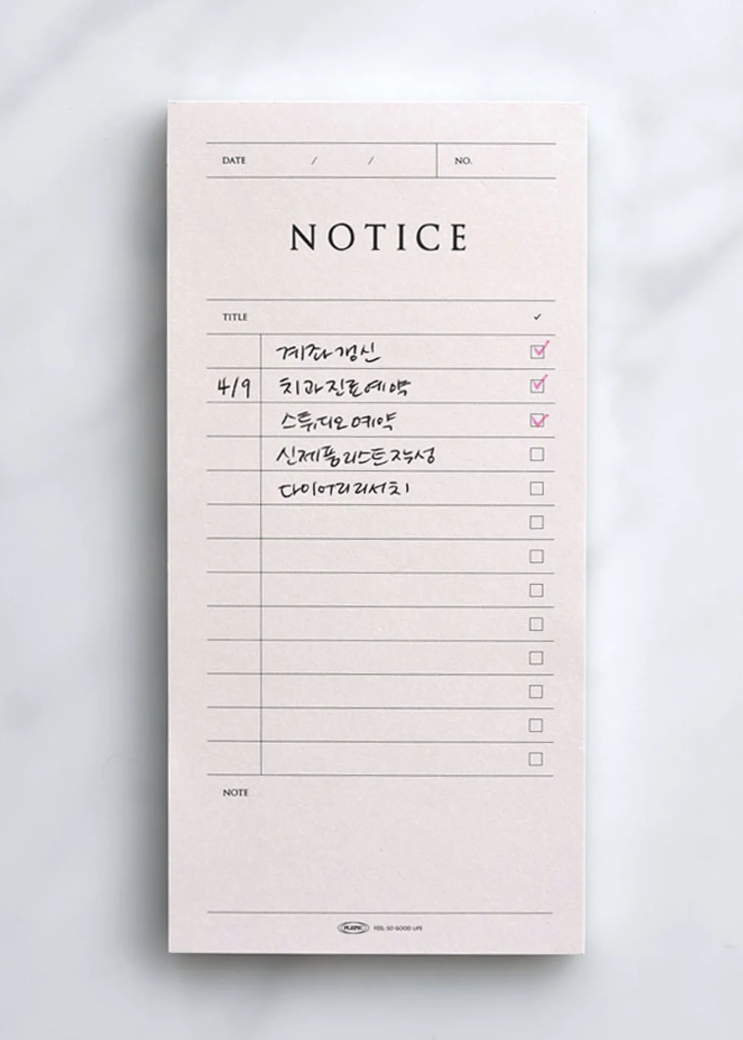Pop-up Standing Schedule Memo Pad