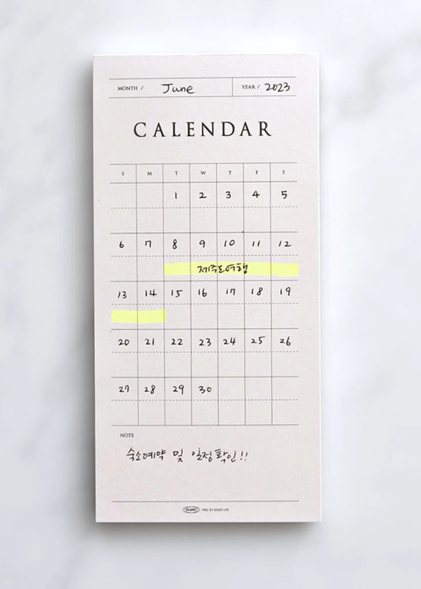 Pop-up Standing Schedule Memo Pad