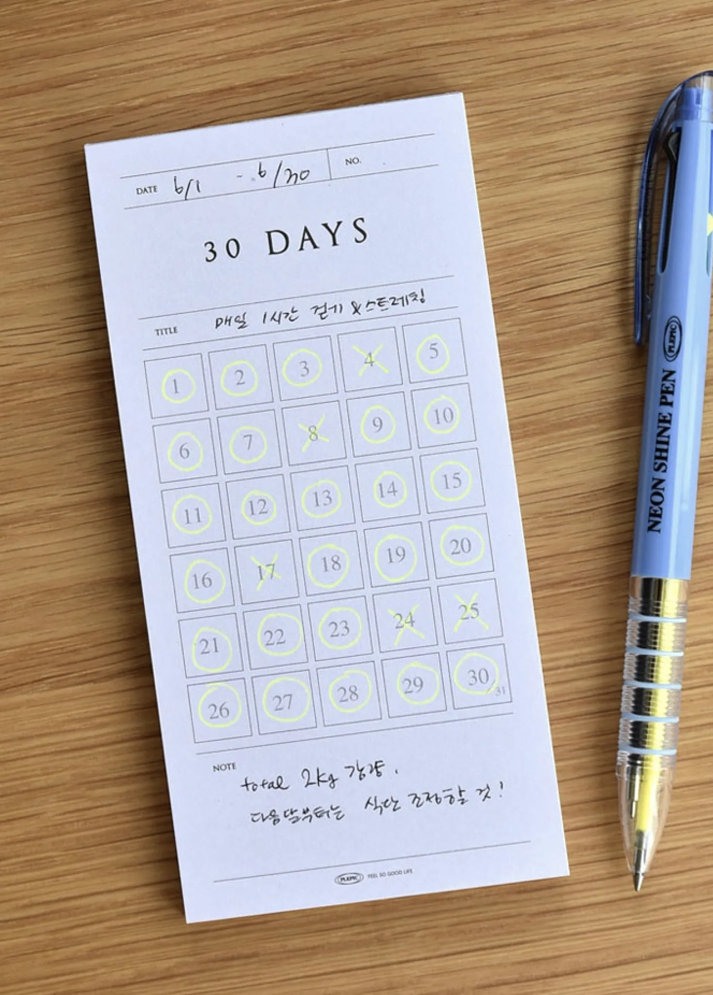 Pop-up Standing Schedule Memo Pad