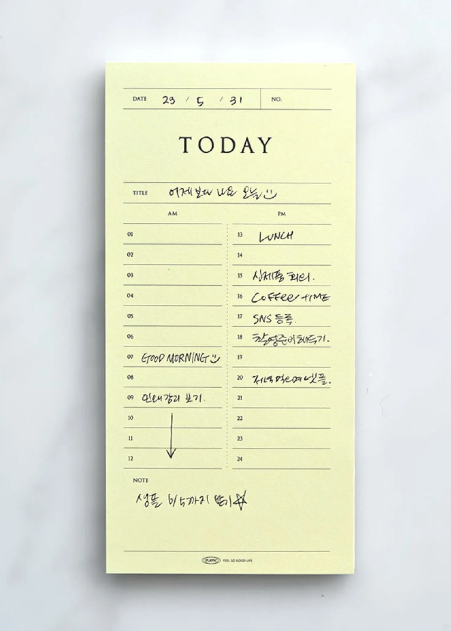 Pop-up Standing Schedule Memo Pad