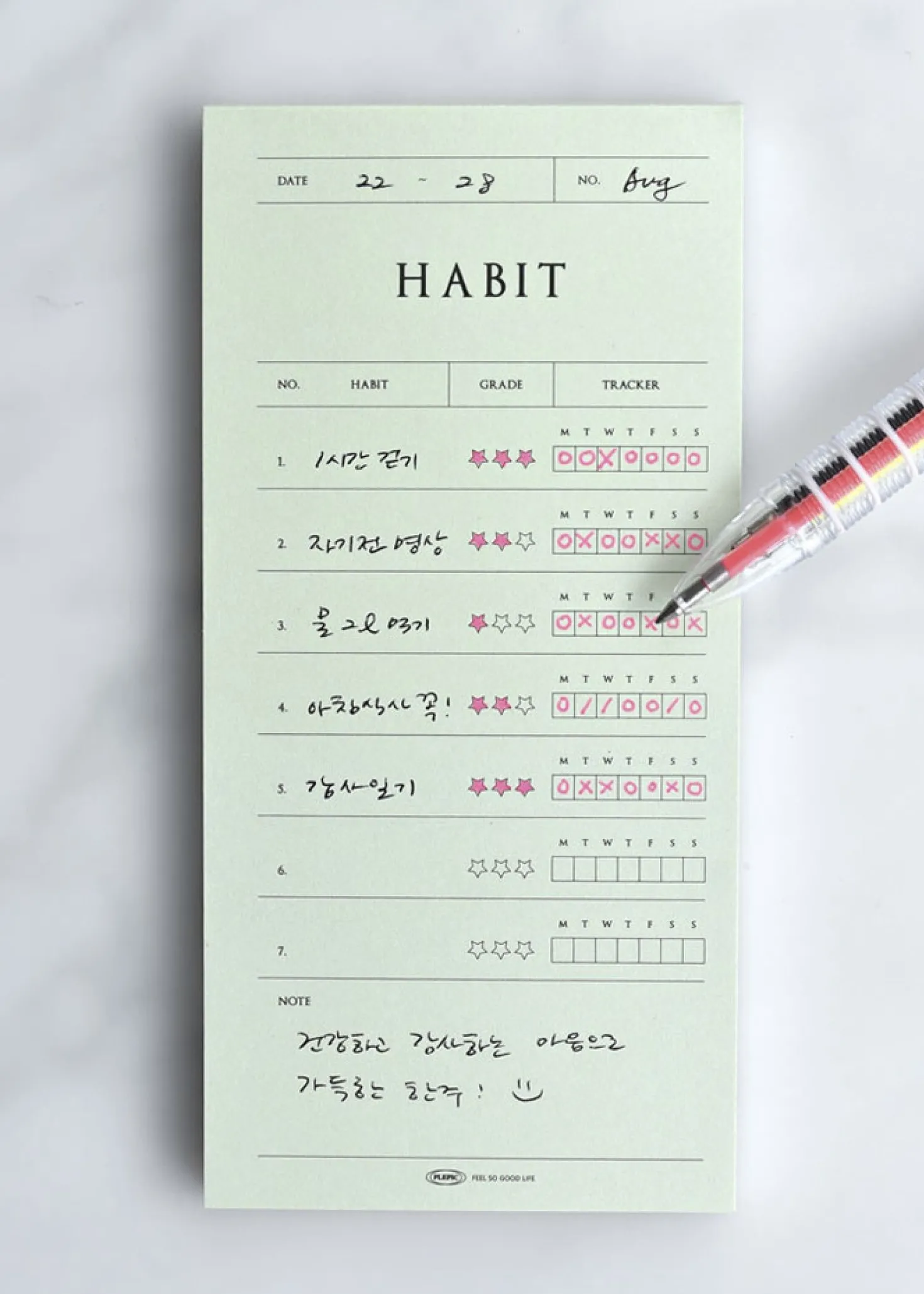 Pop-up Standing Schedule Memo Pad