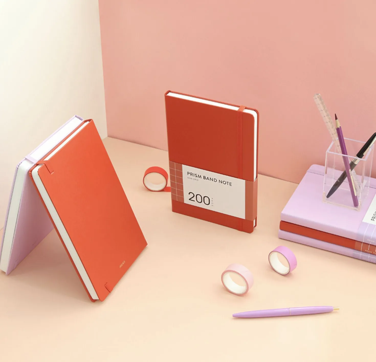 Prism 200p Hardcover Band Grid Notebook